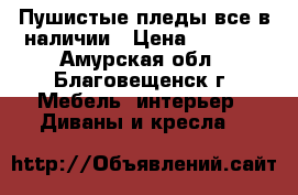 Пушистые пледы,все в наличии › Цена ­ 1 500 - Амурская обл., Благовещенск г. Мебель, интерьер » Диваны и кресла   